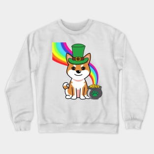 Cute orange dog is a leprechaun Crewneck Sweatshirt